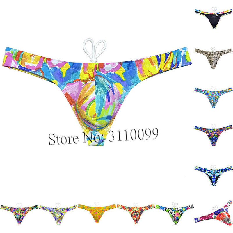 Swim Wear Men s Bikin Surfing Trunksi wear Underwear Ice Silk Lining Thong Beachwear 230420