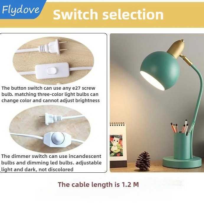 Nordic Iron Art LED Macaron Desk Lamp Eye Protection Dimming Metal Pen Holder Table Lamp Living Room Bedroom Home Decor Lighting C251115