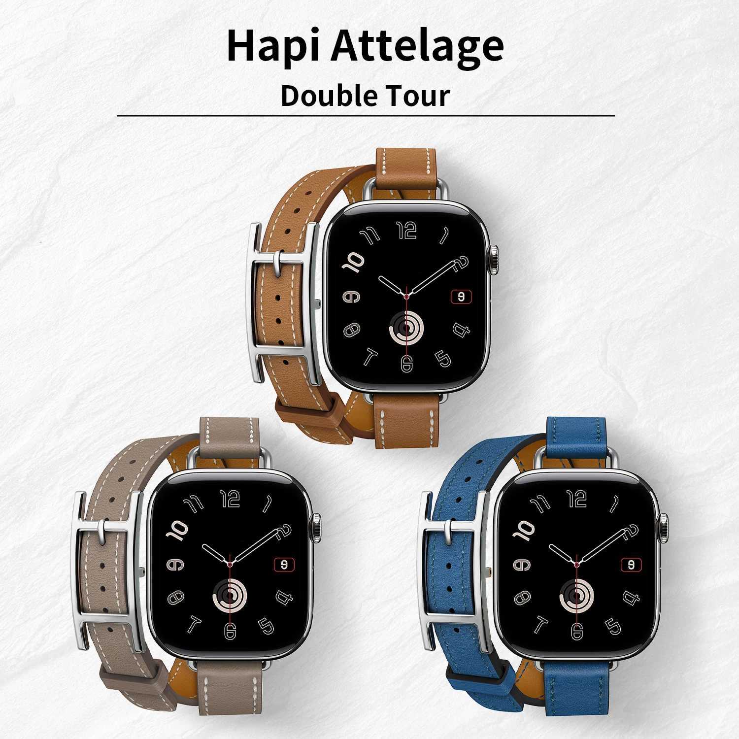 New Double Tour Hapi Attelage Band For Watch Ultra 3 2 Strap Series 11 10 9 8 7 6 5 Se 3 42MM 45MM 46MM 49MM Z250924