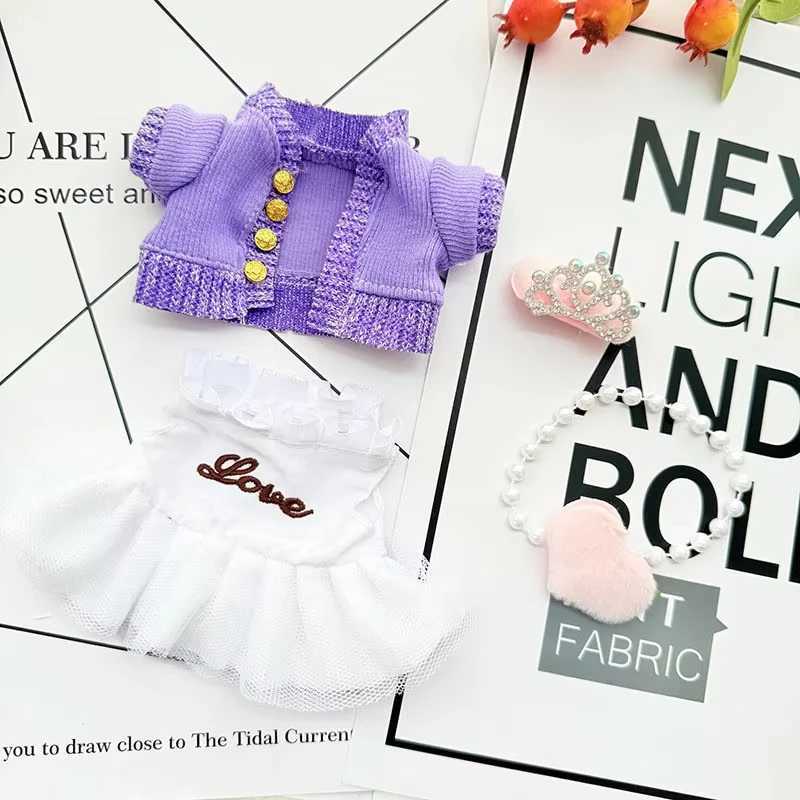 Mini Doll Outfit Accessories Set Cotton Sweater Skirt Clothing for 1517cm Ropa Labubu Dolls 10cm Cotton Dolls C250924