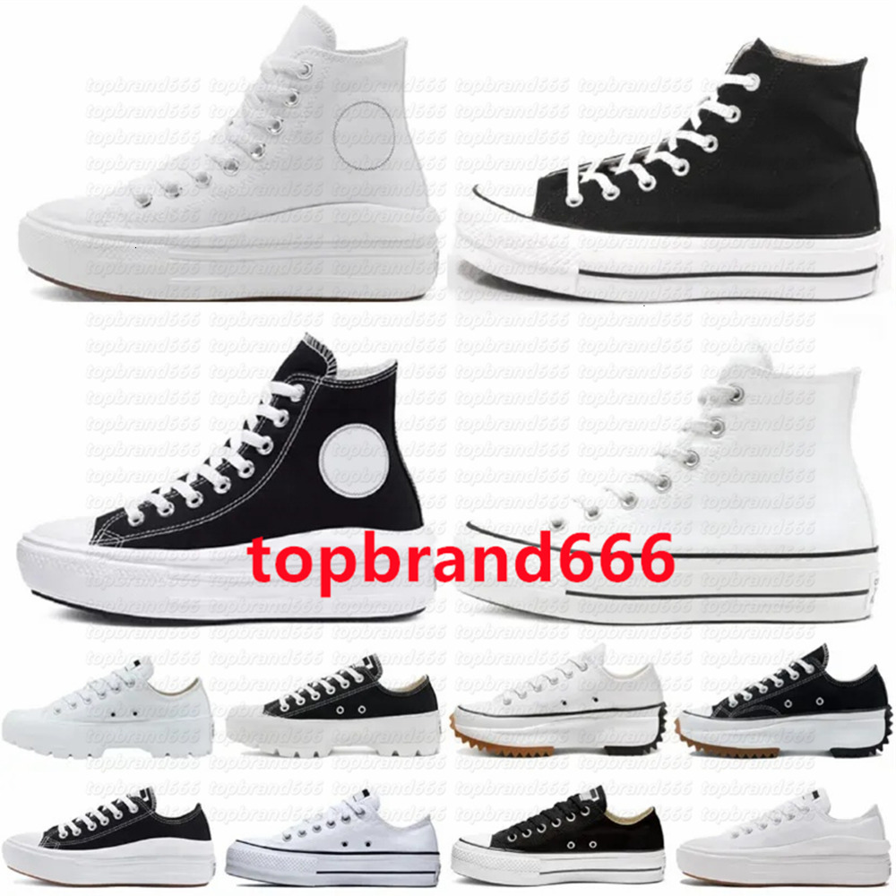 Designer canvas shoes men women thick bottom platform casual shoes Spring and Autumn Classic black and white high top low top comfortable sneakers size 35-45