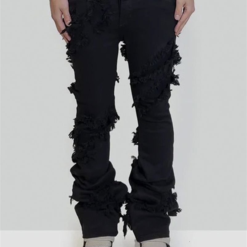 Men's Jeans PFNW Autumn Niche Style High Elastic Solid Color Men And Women Trousers Darkwear Jeans Chic Pencil Pants 12A4954 230829