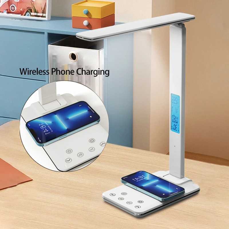 Folding Reading Desk Lamp USB PlugIn Desk Lamp 15W Wireless Mobile Phone Charging With Time Bedroom Office Eye Protection Light C251115