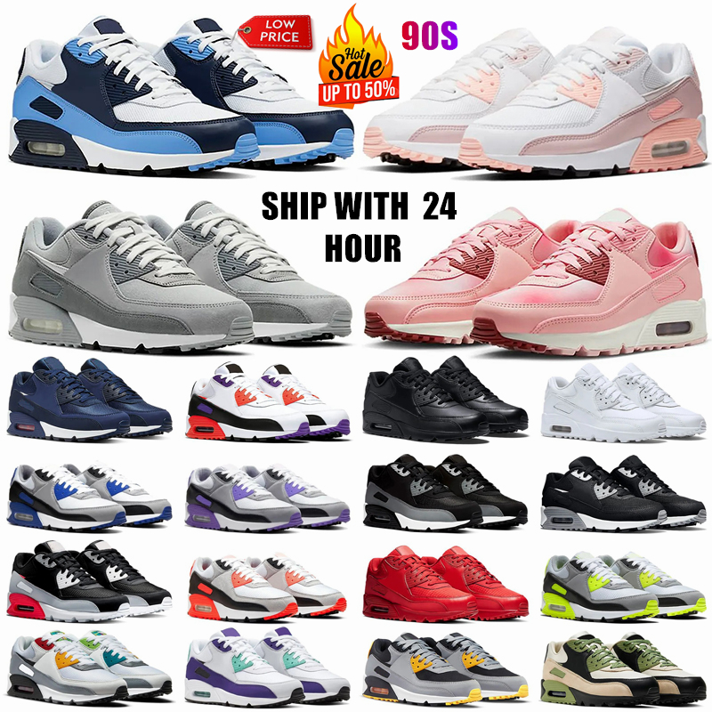90 designer shoes 90s free shipping Mens shoes Running Shoes Triple Black white blue pink brown Mesh Leather Moss Volt Obsidain Desert Camo Wolf Navy sneakers