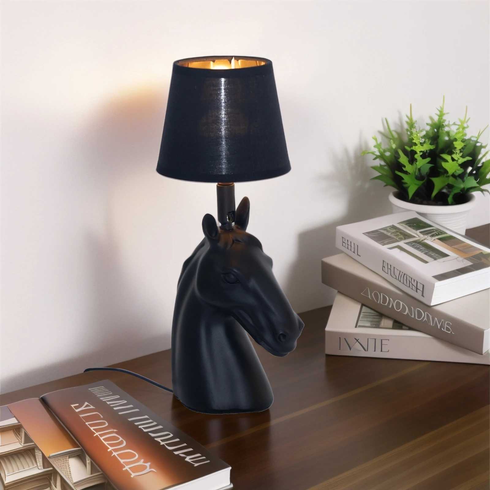 A desktop desk lamp with a horse head statue a bedside night light an adjustable brightness and a 3W power LED lamp C251115
