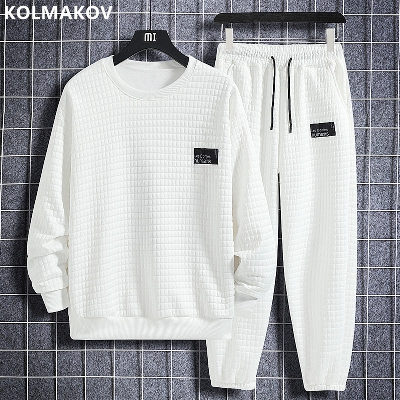 Men's Tracksuits Spring/Summer Men's Classic Solid Trousers Two Piece Men's Casual Slim Size High Quality Sportswear M-5XL 230424