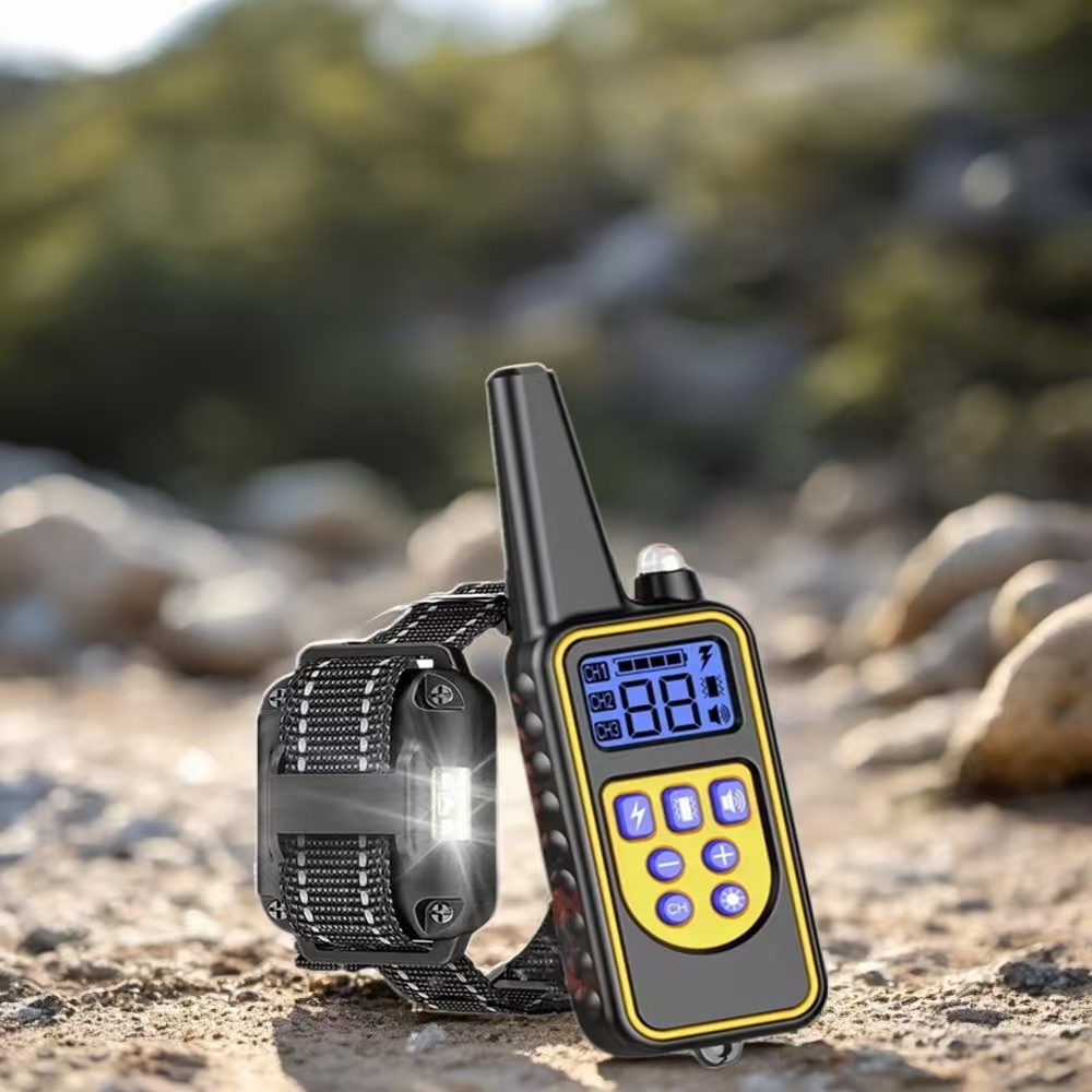 dog shock collar with remote control- 800m Dog Training innovative IPX7 waterproof, with 3 training modes, rechargeable electronic collar, suitable fo