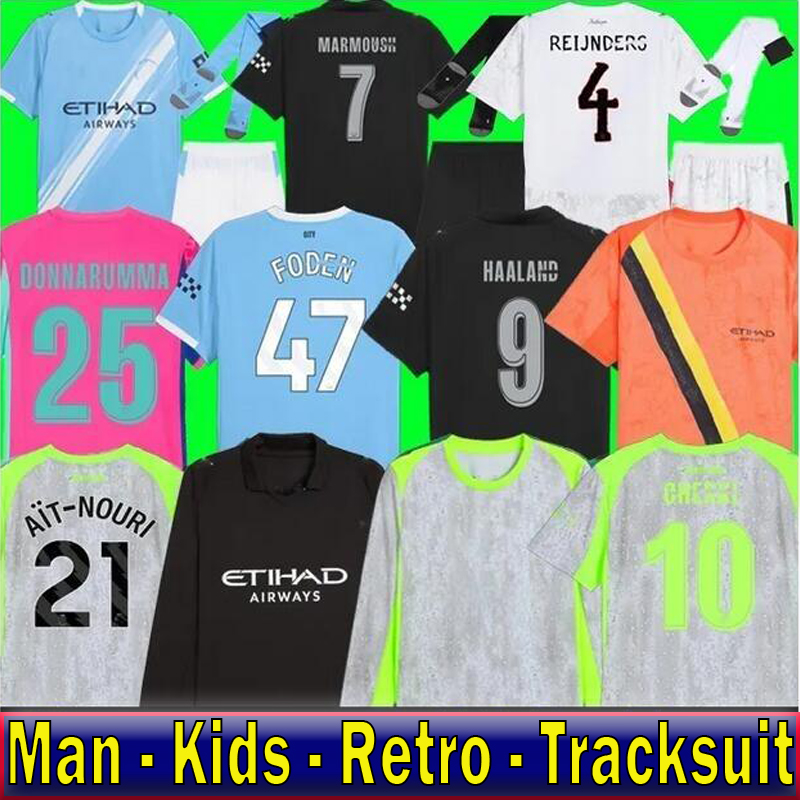 man city 25 26 Soccer Jerseys HAALAND PHILLIPS GREALISH FERRAN MAHREZ FODEN BERNARDO JOAO fans player Man city Football Men Kids Kit