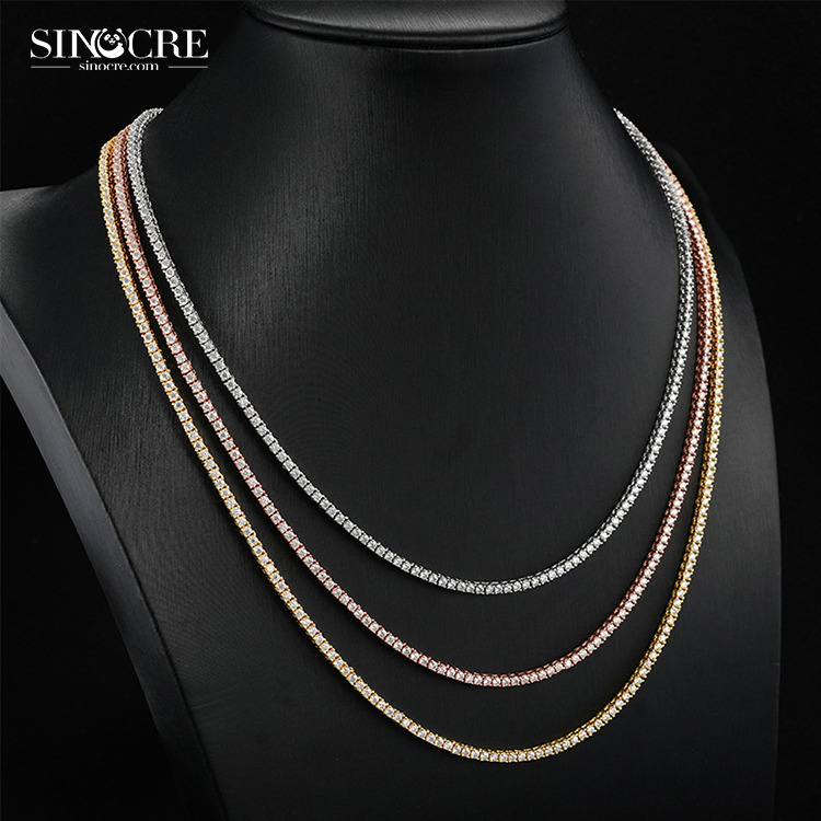 2mm Vvs Tennis Sinocre New ProduMoissanites Hiphop Moissanite 925 Silver Chain