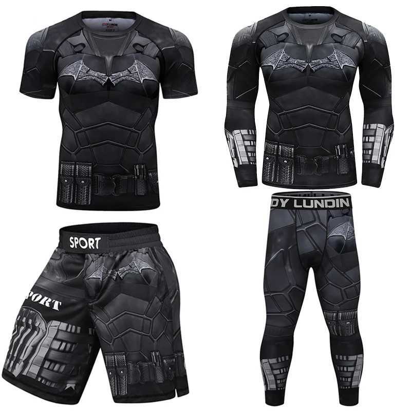 MMA Rashguard T Shirts Pants Rash Guard Shorts BJJ Tracksuit Boxing s Muay Thai Compression Men Kickboxing Sports Sets X250924
