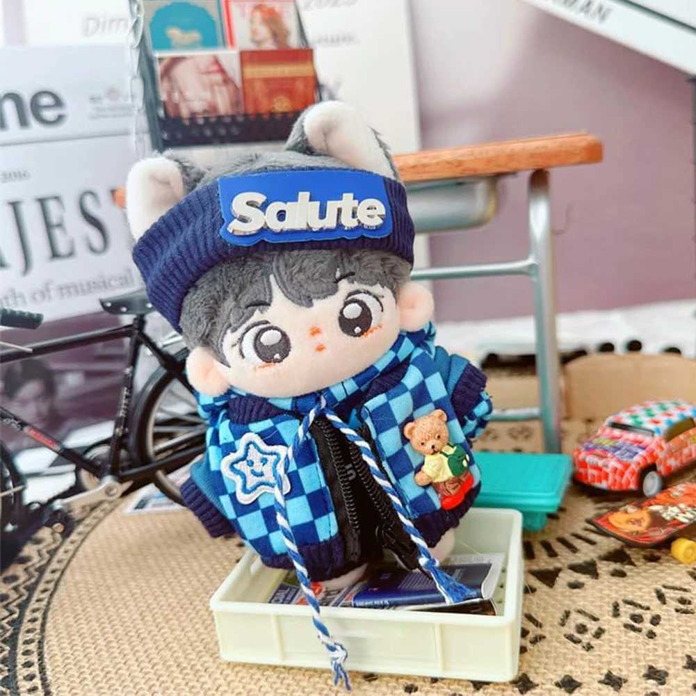 for Labubu 17cm Doll Clothes Mini Plush Dolls Outfit Clothes Headband Hoodie Coat Trousers for Korea Kpop Exo Labubu Dolls Cloth C250924