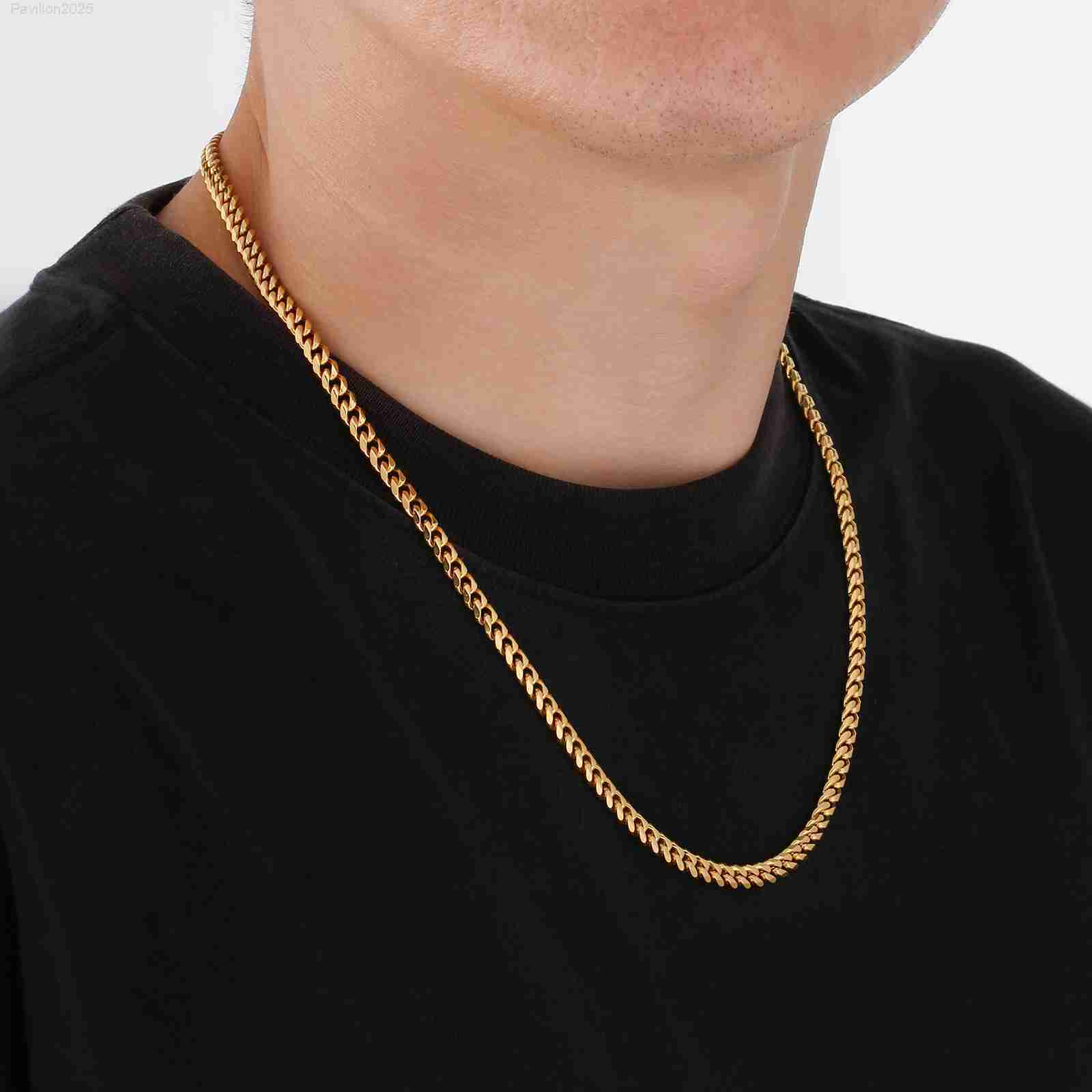 24K Gold Filled Sterling SilverCuban Link Chain Waterproof No Color Fading Women Men Jewelry Gifts 3mm 5mm Miami Cuban Necklace