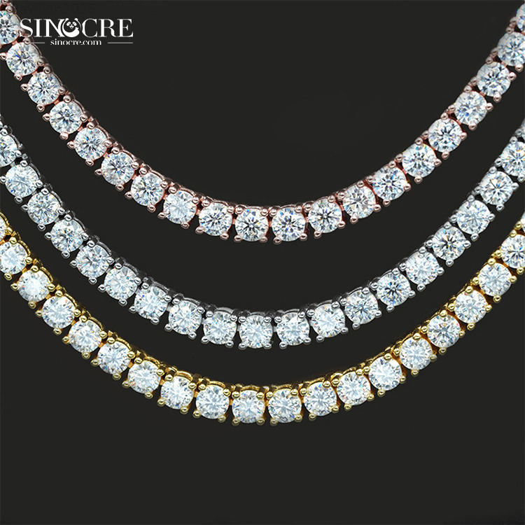 3Mm Tennis Necklace Moissanite MultifunMoissaniteional Sinocre HipHop Women