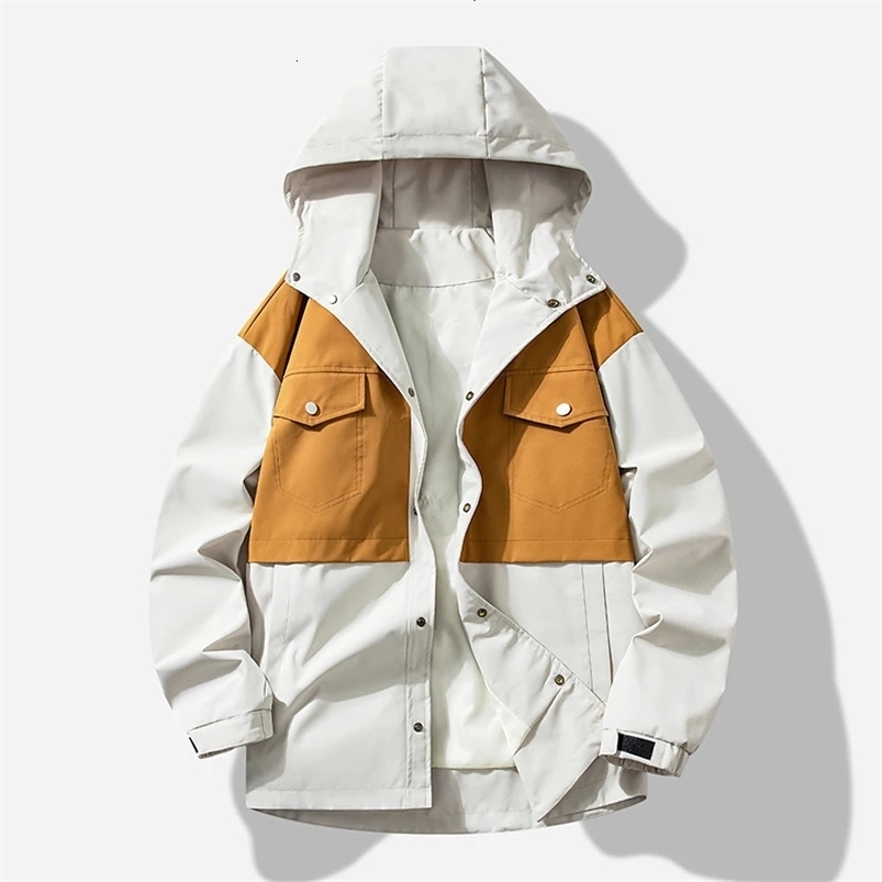 autumn mens outdoor interchangeable jacket mens multi pocket hooded windproof high-quality mens loose casual jacket 241214