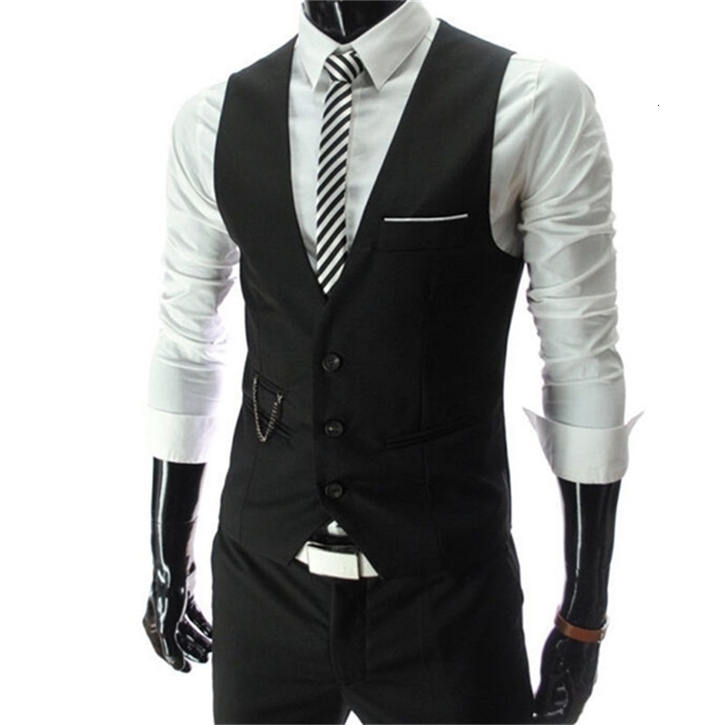 Men's Suits Blazers Arrival Dress Vests For Men Slim Fit Mens Suit Vest Male Waistcoat Gilet Homme Casual Sleeveless Formal Business Jacket 22091