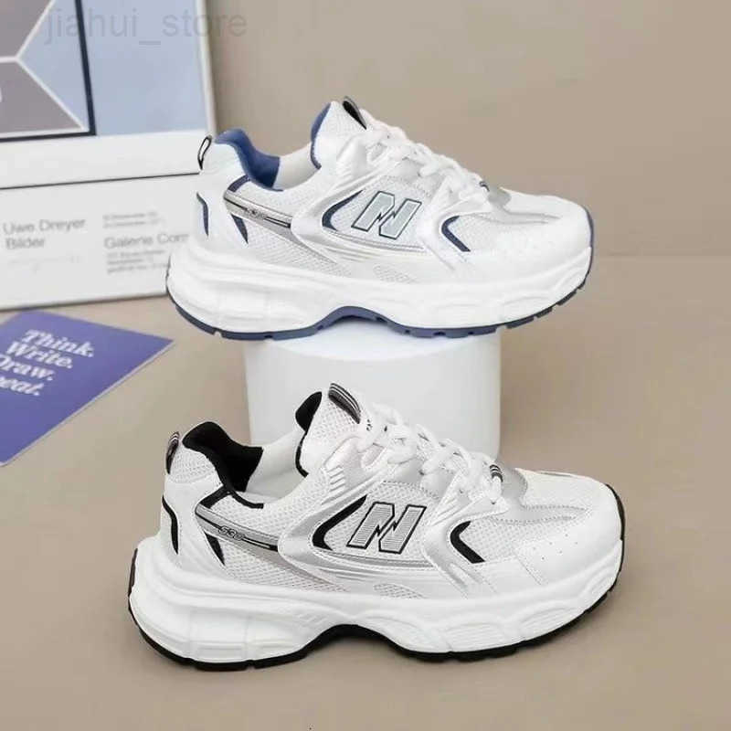 2025 Womens Dad Sneakers ColorBlock ThickSole Breathable White Sports Shoes Casual Running M250924