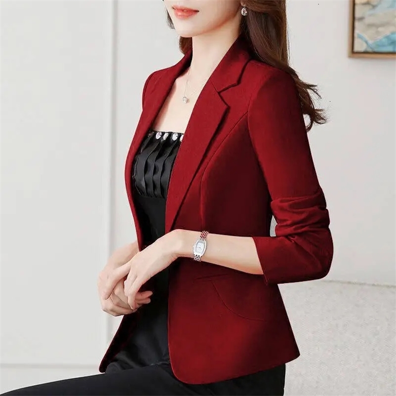 Women's Suits Blazers Suit female spring and autumn style fashion self-cultivation casual ladies Regular Single Breasted Solid color one button 2