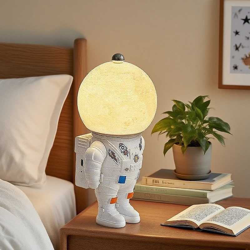 Table Lamp Astronaut Shaped Desktop Decorative Light Creative Night Light Night Stand Bedside Light Bedside Lamp Bedroom Decor C251115