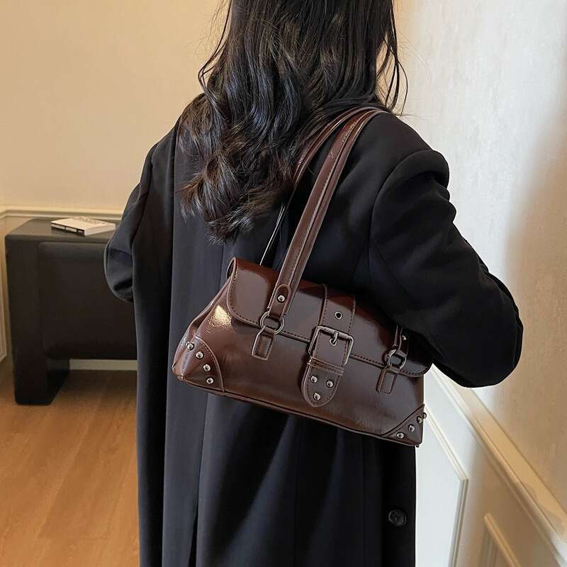 Designer Bags Fashion Tote Bags High-end Underarm for Women 2025 New Trendy Fashion Versatile Rivet Motorcycle Bag Light Luxury Handbag