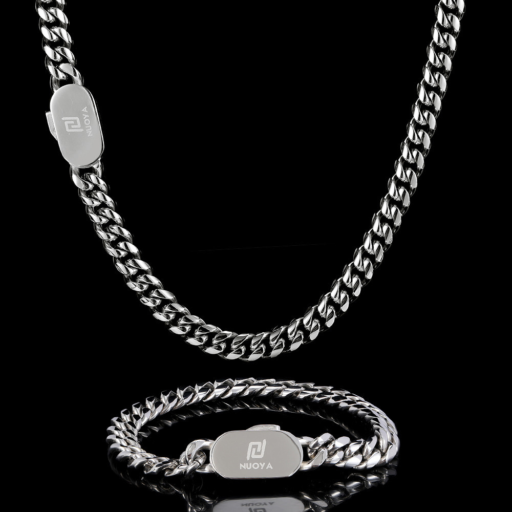 trend 8mm Hip Hop Cuban Link Necklace Jewelry Customized Trendizable PVD Plated Sterling SilverNecklace for Men