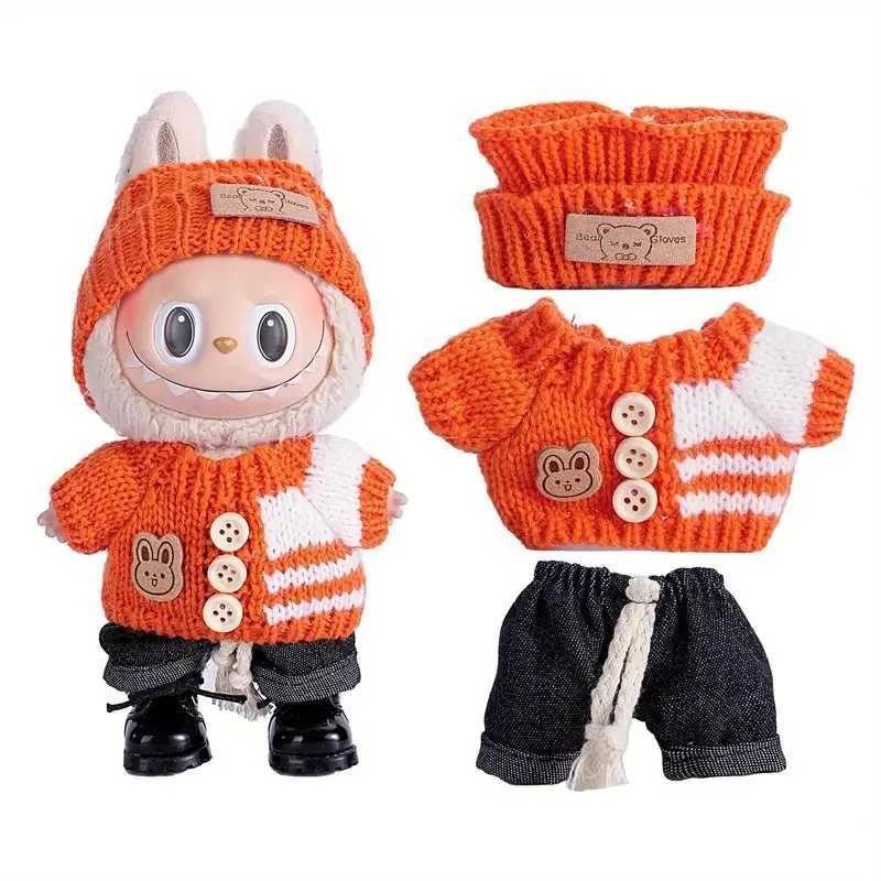 For Labubu Doll Clothing Cute Sweater Set 17cm Clothing Shoes Doll DIY Accessories Training Sitting Party Games Toys Gifts C250924