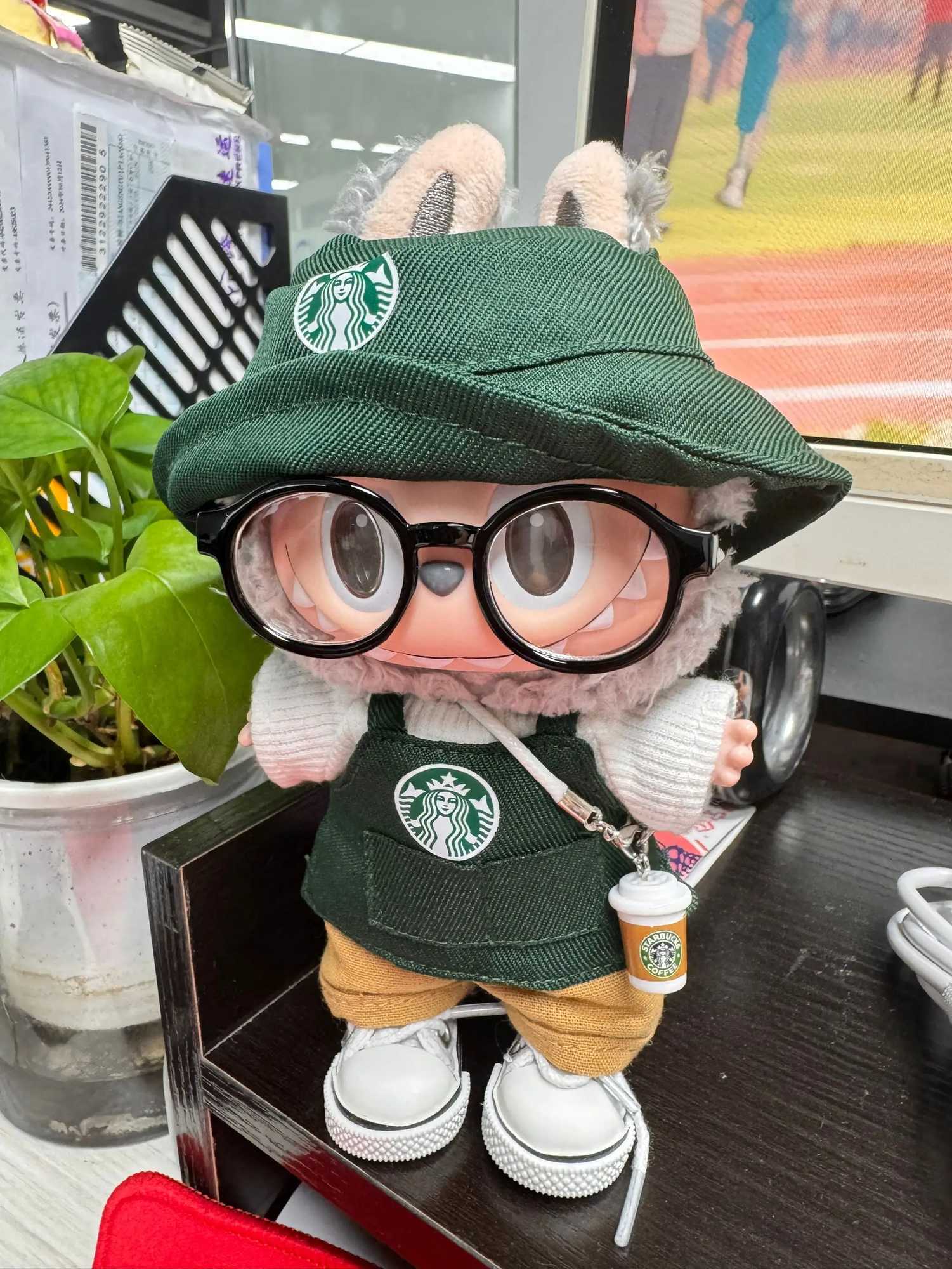 In Stock For Labubu Clothing BJD Vinyl Blind Box V1 V2 V3 Working Clothes Coffee Suit Clothing Replacement Cute Doll Accessory C250924