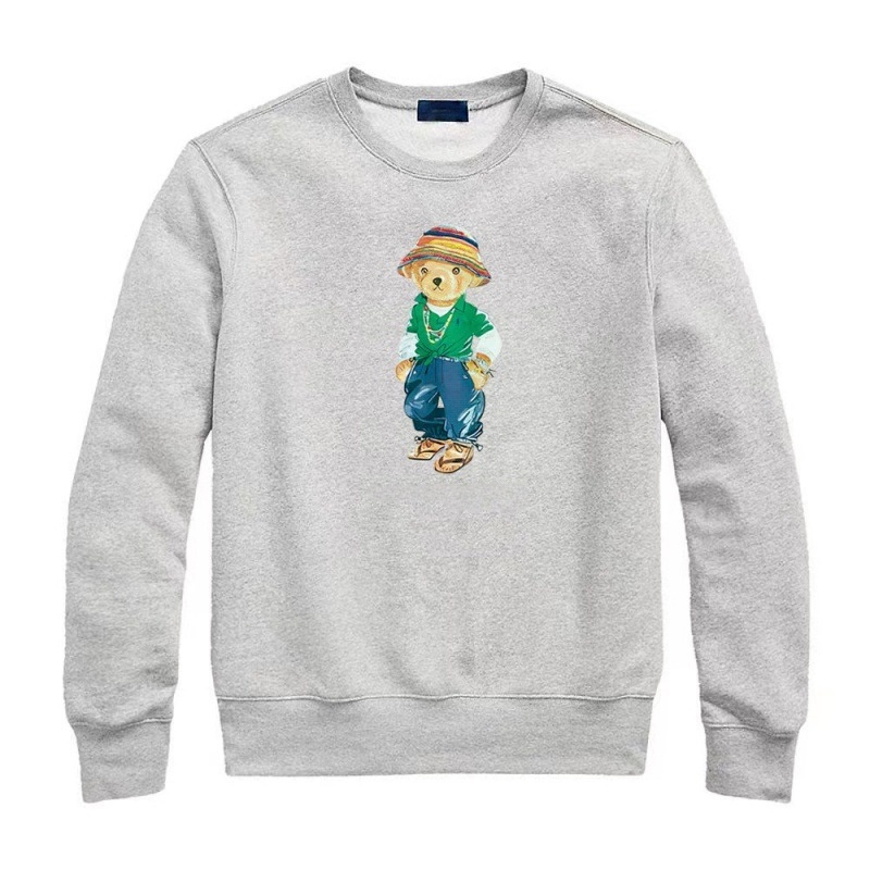 Designer Y2K Bear Printed Couple Hoodie Casual Long Slve Round Neck Trend Pullover Pure Cotton Hip Hop Embroidery Cartoon Knitted Tops Autumn Winter L