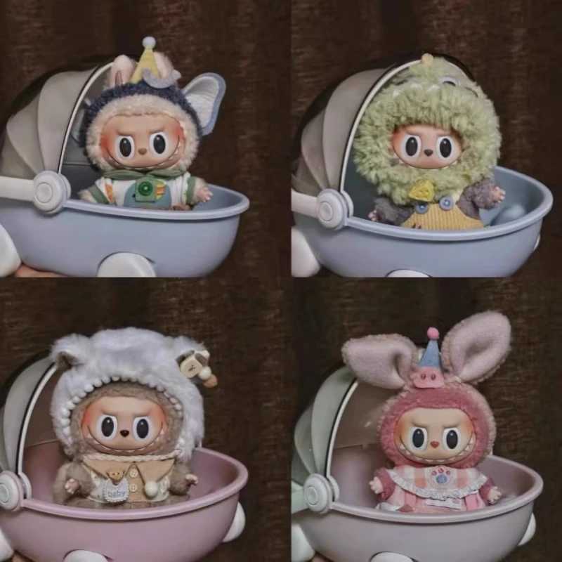 For Labubu Baby Pram V1 V2 V3 Labubu Space Module Doll Sleep Cradle Cart Dolls Bed Furniture Accessories Toy Birthday Gift C250924