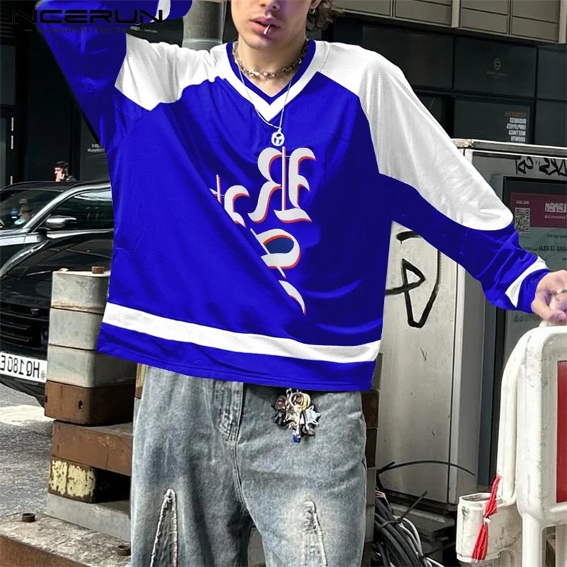 INCERUN Tops American Fashion Mens Personalized Printed Pattern T-shirt Casual Street Wear Mens Long Sleeve Camiseta 250207