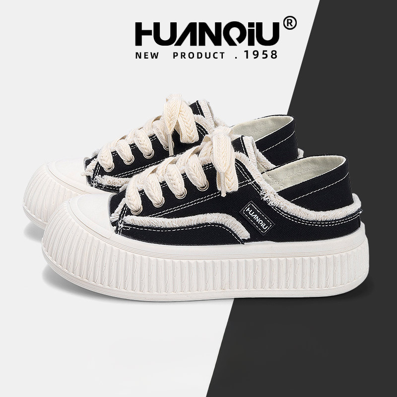 HUAN QIU Free shipping Designer Casual Shoes Thick soled canvas shoes women versatile thick soled height increasing board shoes fashion outdoor