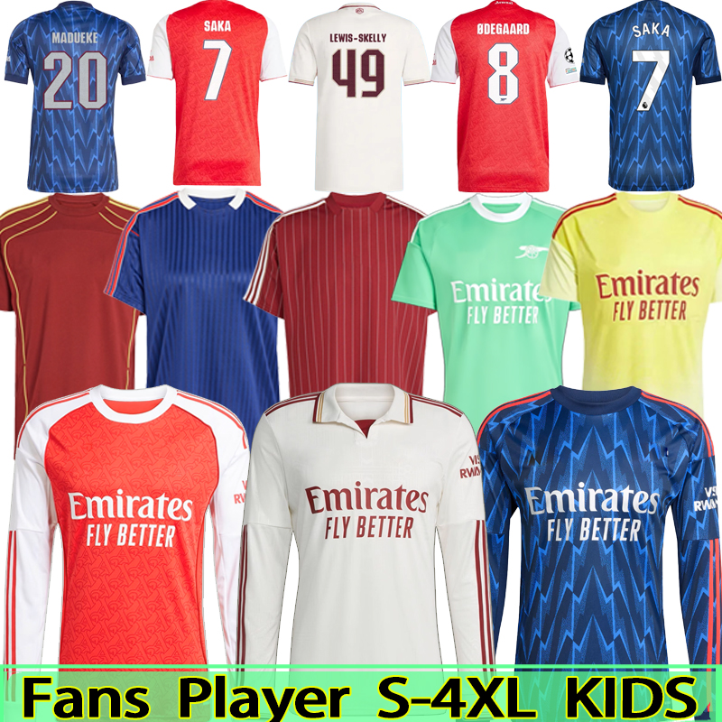 Arsenasl 25 26 LEWIS SKELLY STERLING RICE HAVERTZ SAKA MARTINELLI football shirt soccer jerseys lfootball kits SALIBA G.JESUS ODEGAARD Men Kids kit set tops 3X-4XL