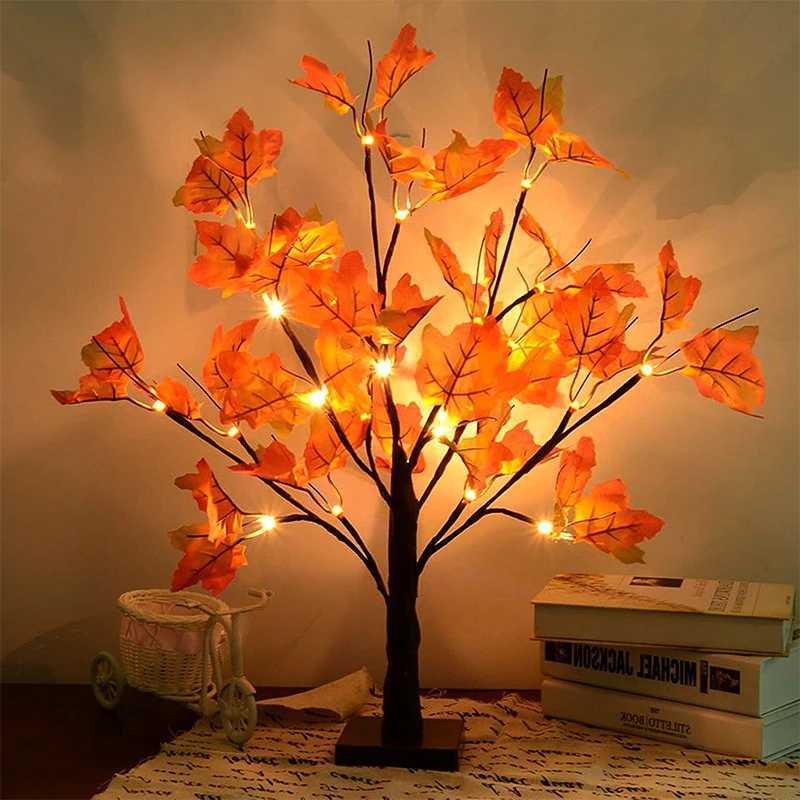 1pc 24 LED Artificial Black Birch Tree Light DIY Branches Table Lamp For Fall Gifts Home Bedroom Holiday Party Halloween Decor C251115