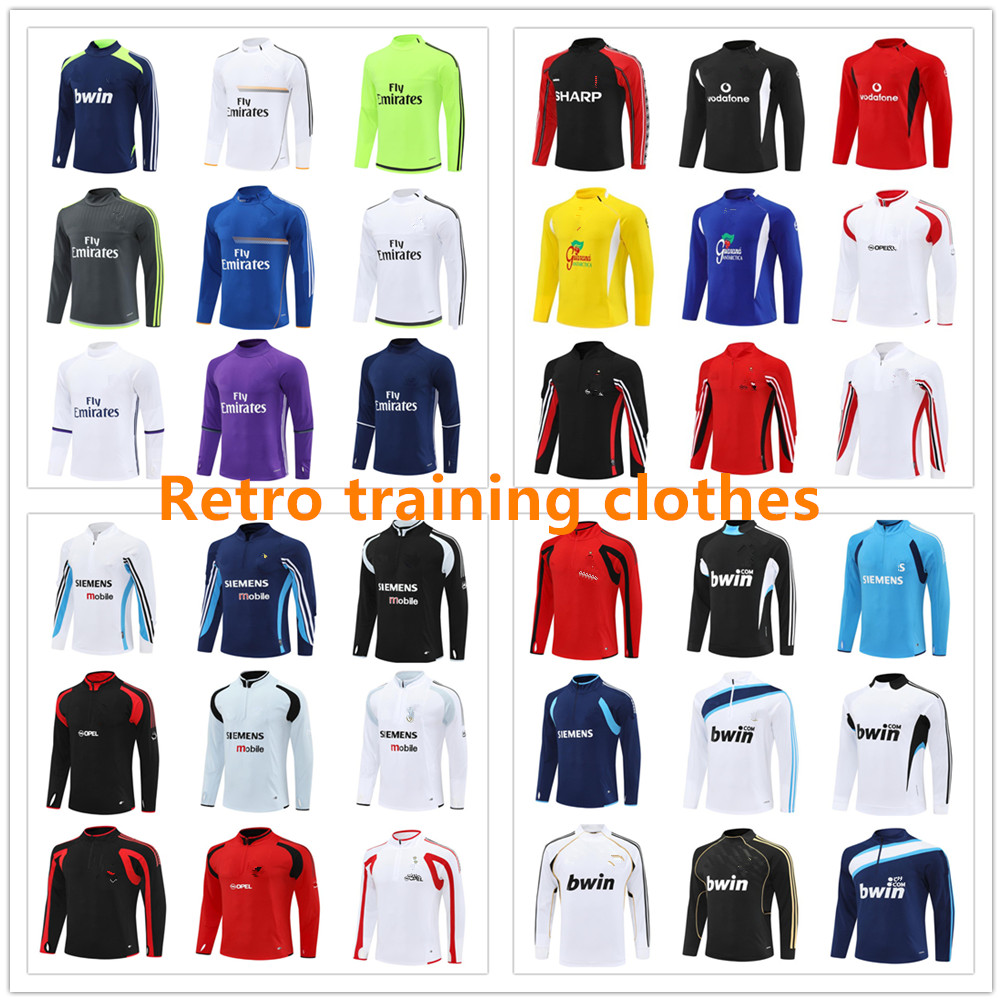 1998 99 2002 03 04 05 06 08 09 10 11 12 13 14 15 16 17 Retro Half Pull Long Sleeve Training Top soccer tracksuits football training suit train tuta jacket kit men survetement