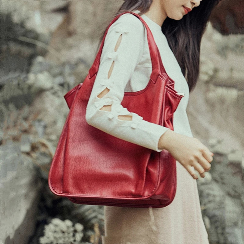 Toptrends 3 Layers Soft Genuine Leather Large Underarm Shoulder Bags For Women ner Office Tote Cowhide Ladies Handbags 241029