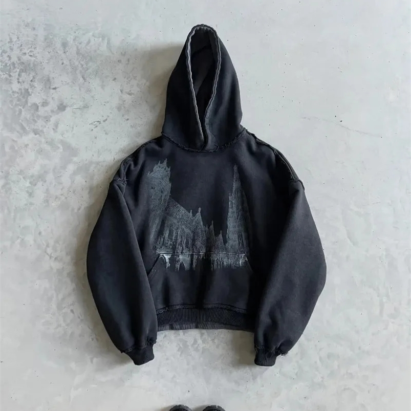 Harajuku Fashion Personalized Printing Large Pocket Hoodie Womens Y2K Street Hip Hop Pop Aesthetic Sweater 241025