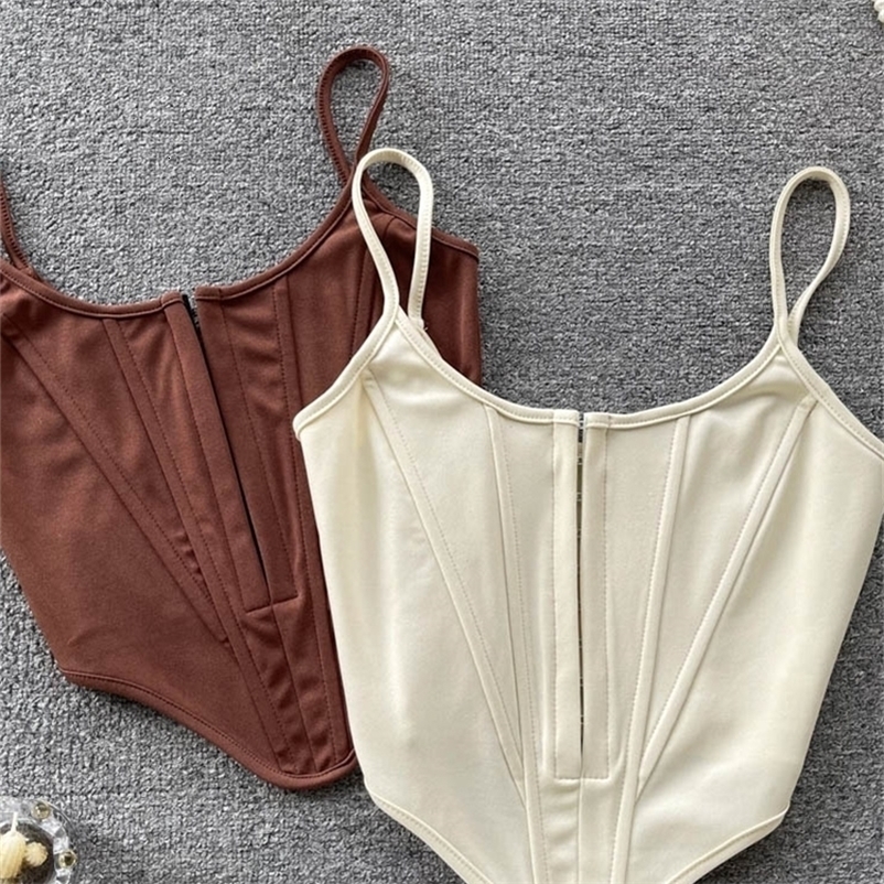 Camisoles Tanks SINGREINY Patchwork Slim Camisole Women Backless Strap Y2K Crop Top Zipper Streetwear Ladies Fashion Sexy Club Summer Tank Top 230420