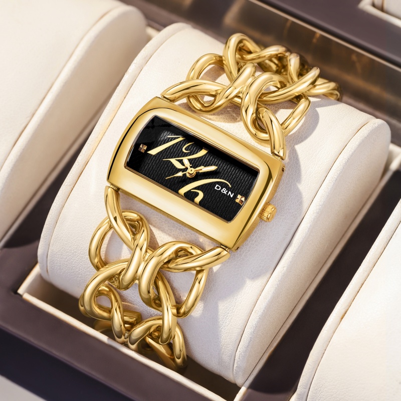 Luxury Vintage Women's Gold Quartz Wristwatch - Fashion Designer Timepiece for Parties & Daily Wear