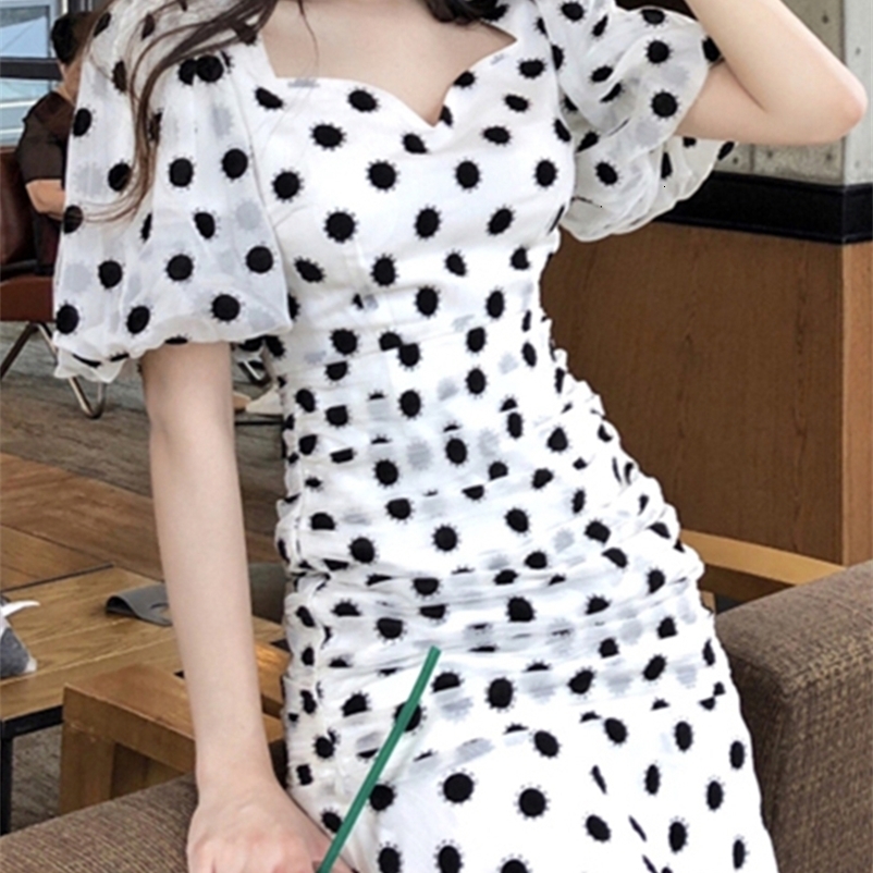 Casual Dresses Women's Summer Dot Print Midi Dress Short Sleeve Elegant Party Vestidos Female Fashion Casual Clothes 230316