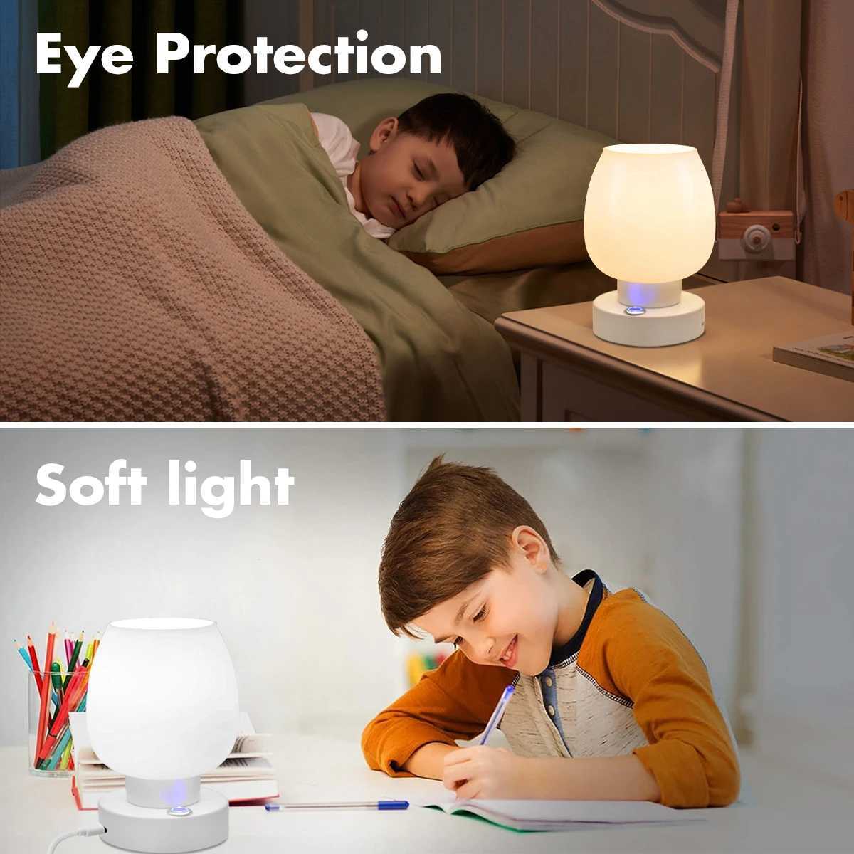 Table Lamp Night Light Touch Desk Lights Warm White Soft 3 Colors Camping Lighting 6500k Lamps Eye Projection Inside Bedroom C251115