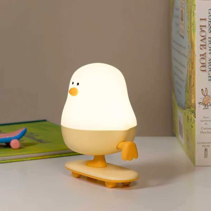 Creative Chicken Night Light Cute Animal Night Lamp Desktop Decorative Lamp USB Charging Stepless Dimming Children Birthday Gift C251115