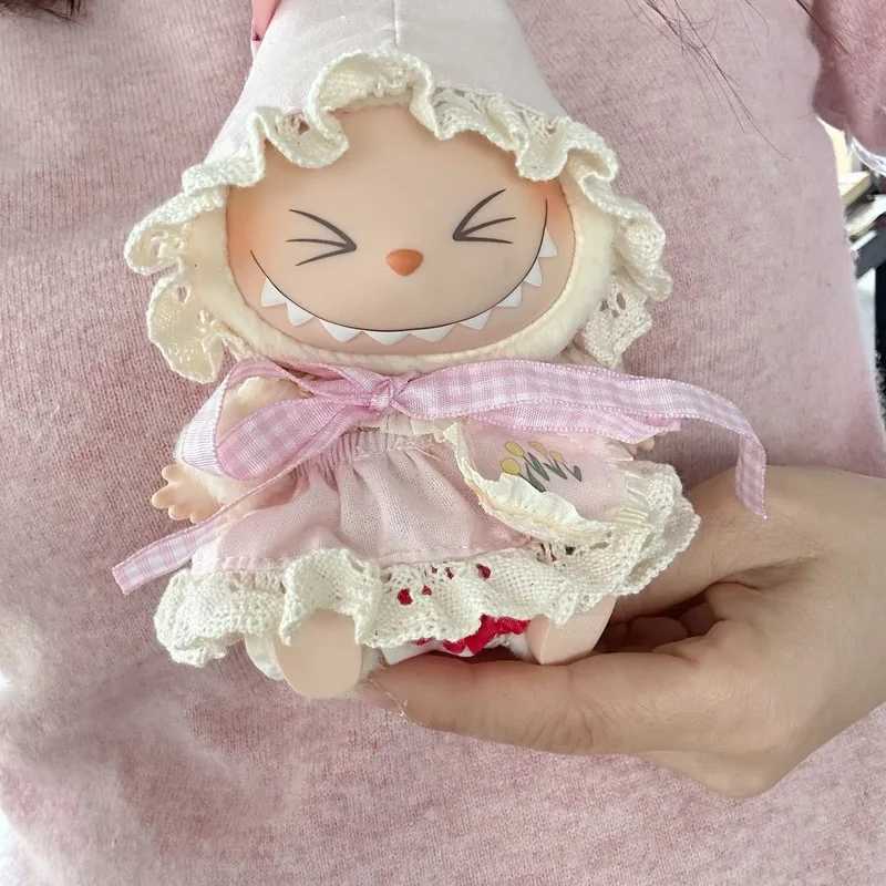 Cute 1517 cm LabubuV1 V2 V3 Sitting Series Beautiful Skirt Doll and Accessories Hat Toy Doll Clothes Four Piece Set Holiday Gif C250924