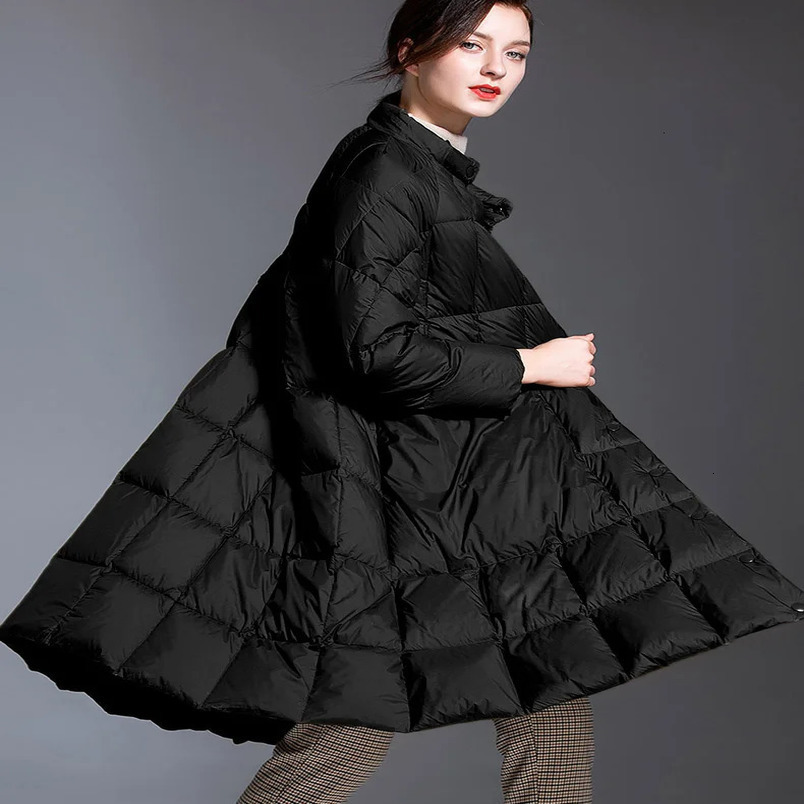 Womens winter long coat plus size puffs womens standing collar scarf high-quality cold jacket 241108