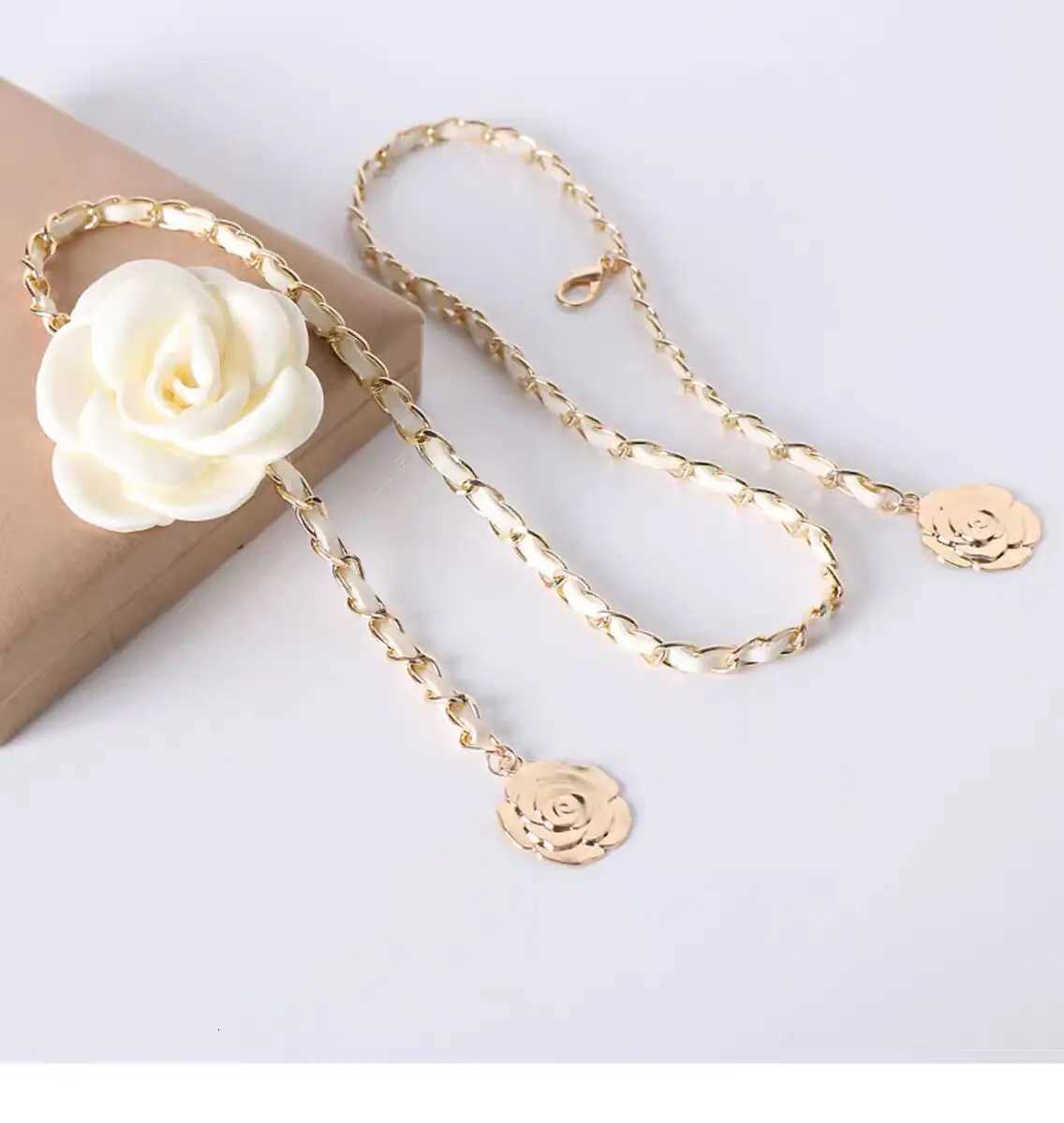 Fashion Waist chain for womens sweater skirt chain highend flower belt decorative dress suit pants waist chain24 D250924