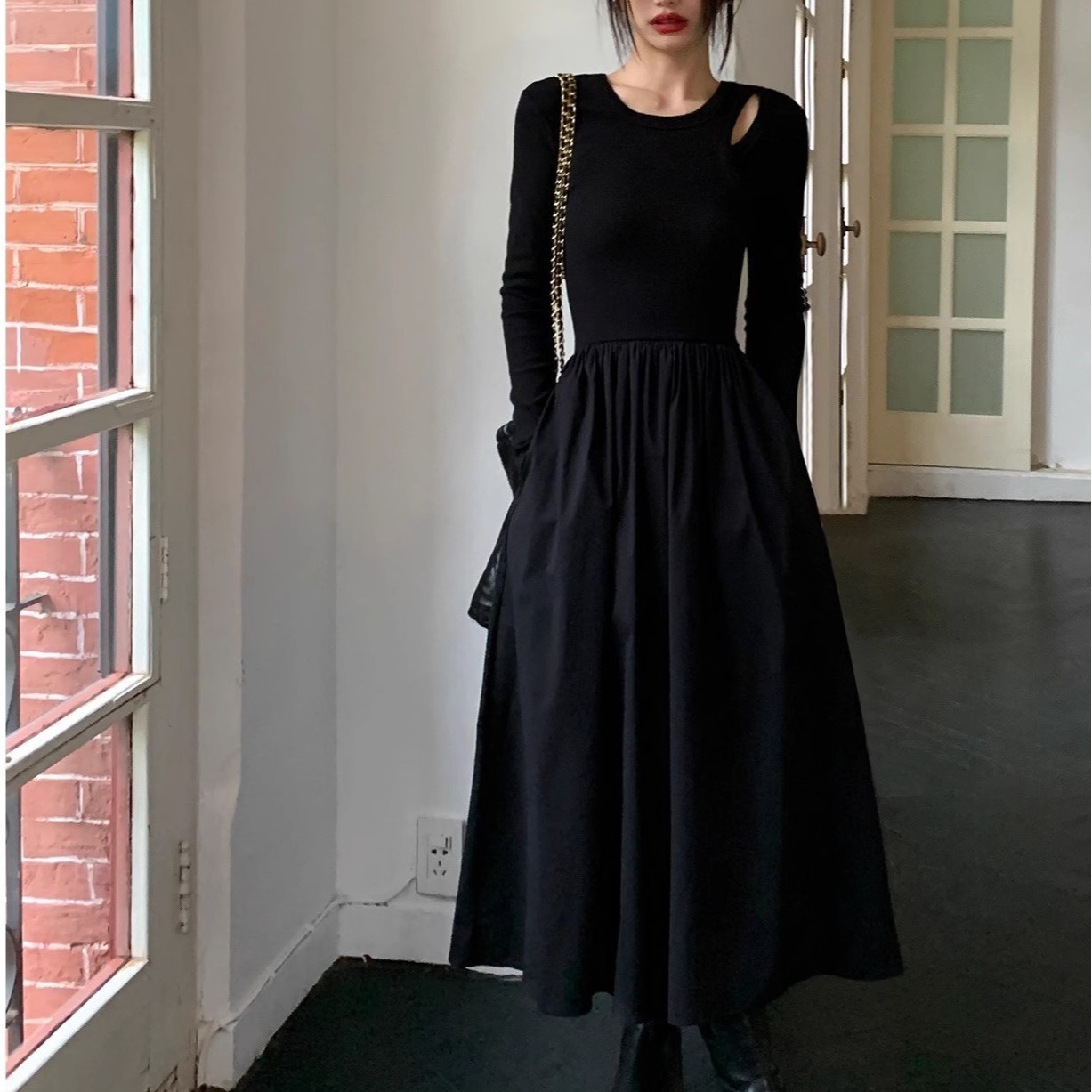 MM223 new design niche temperament slim fit long skirt
