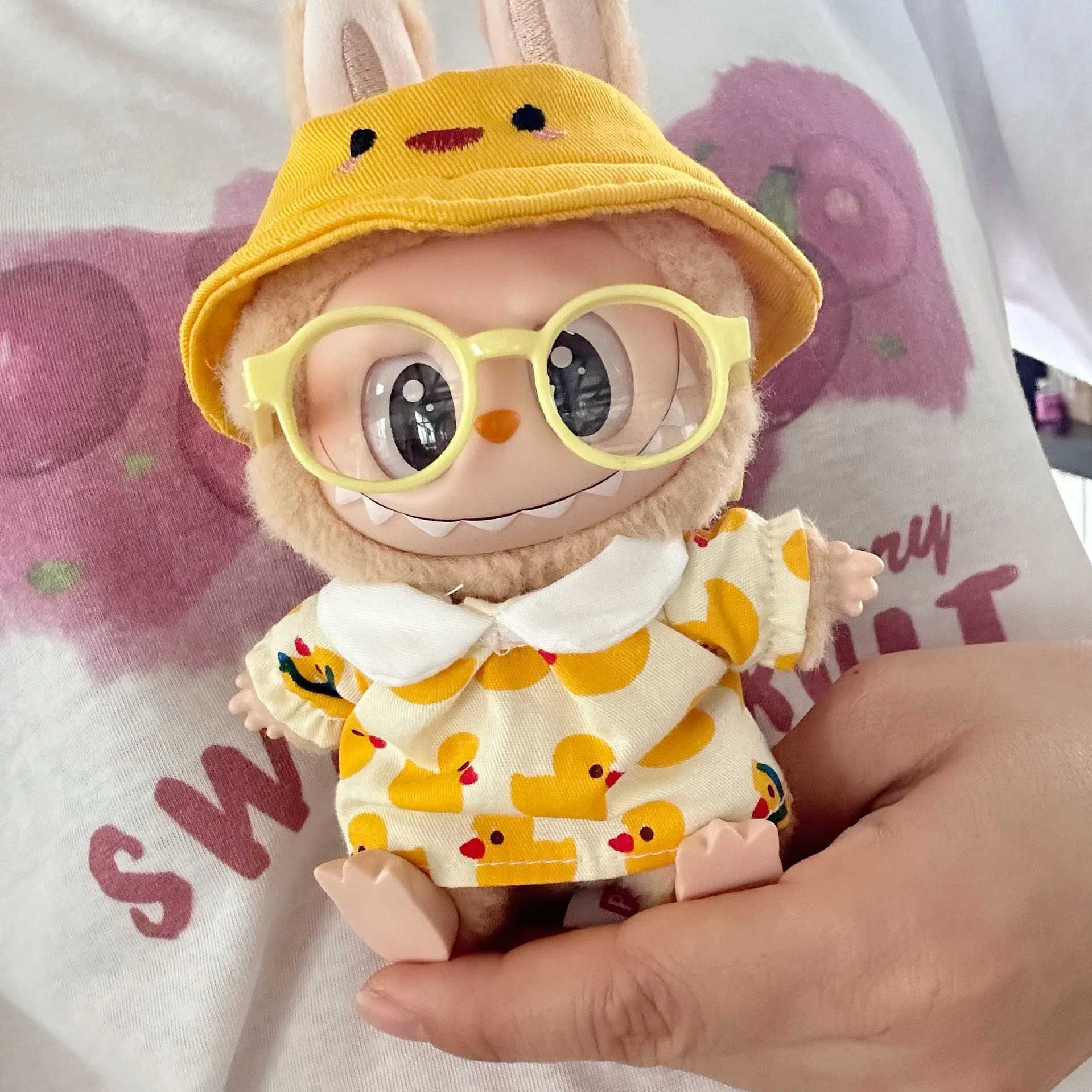 Clothes only The second generation of LABUBU sitting party series dolls baby clothes Labubu dolls for the yellow duck suit C250924