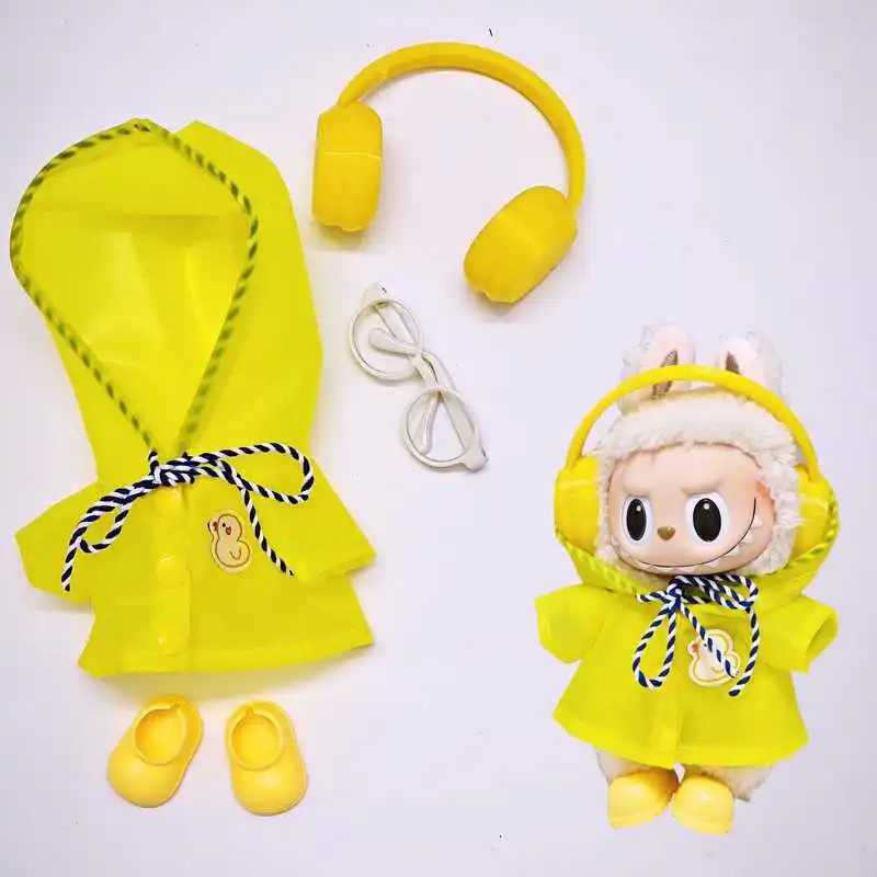 Labubu Generation 1 2 3 15cm 17cm Clothes Colorful Raincoat Dolls Accessories Anime Character Dress Up Toy Dolls Clothes C250924