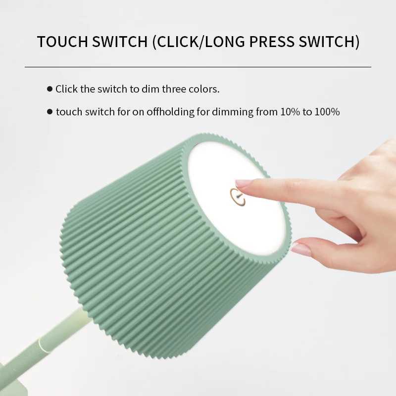 New Rechargeable LED Table Lamp Touch Switch 3 Levels Dimmable Desk Lights Bar Club Dinner Creative Decorative Ambient Lighting C251115