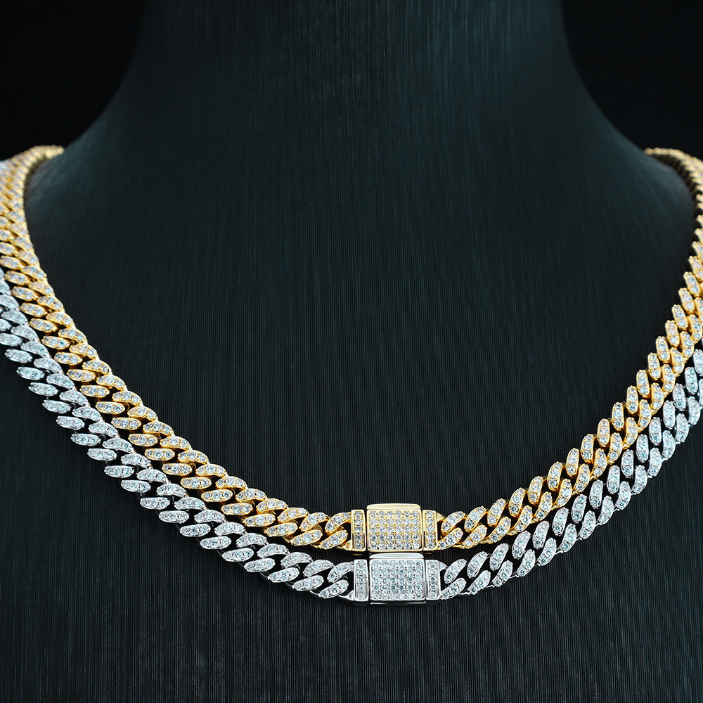 2025 Trendy Mens Hip Hop Cuban Chain Necklace Customized Trend S925 Silver with LabGrown Moissanite New Arrival Jewelry