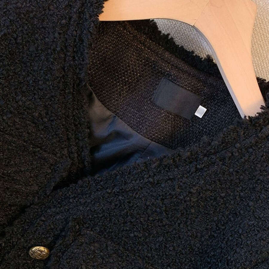 Lanjia- Black Chanel-Style Jacket For Women, And Autumn 2025 New French Elegant Socialite Early Spring Short Slim-Fit Top 511C9