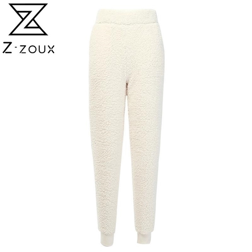 Women Pants Capris Loose Casual s Cargo High Waist Long Trousers Home Wearing Plush Sport 210513